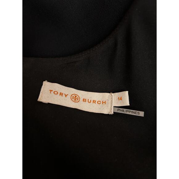 Tory Burch Women’s Black Fremont Midi Rhinestone Buttons Cocktail Dress Size 14 - Picture 15 of 16